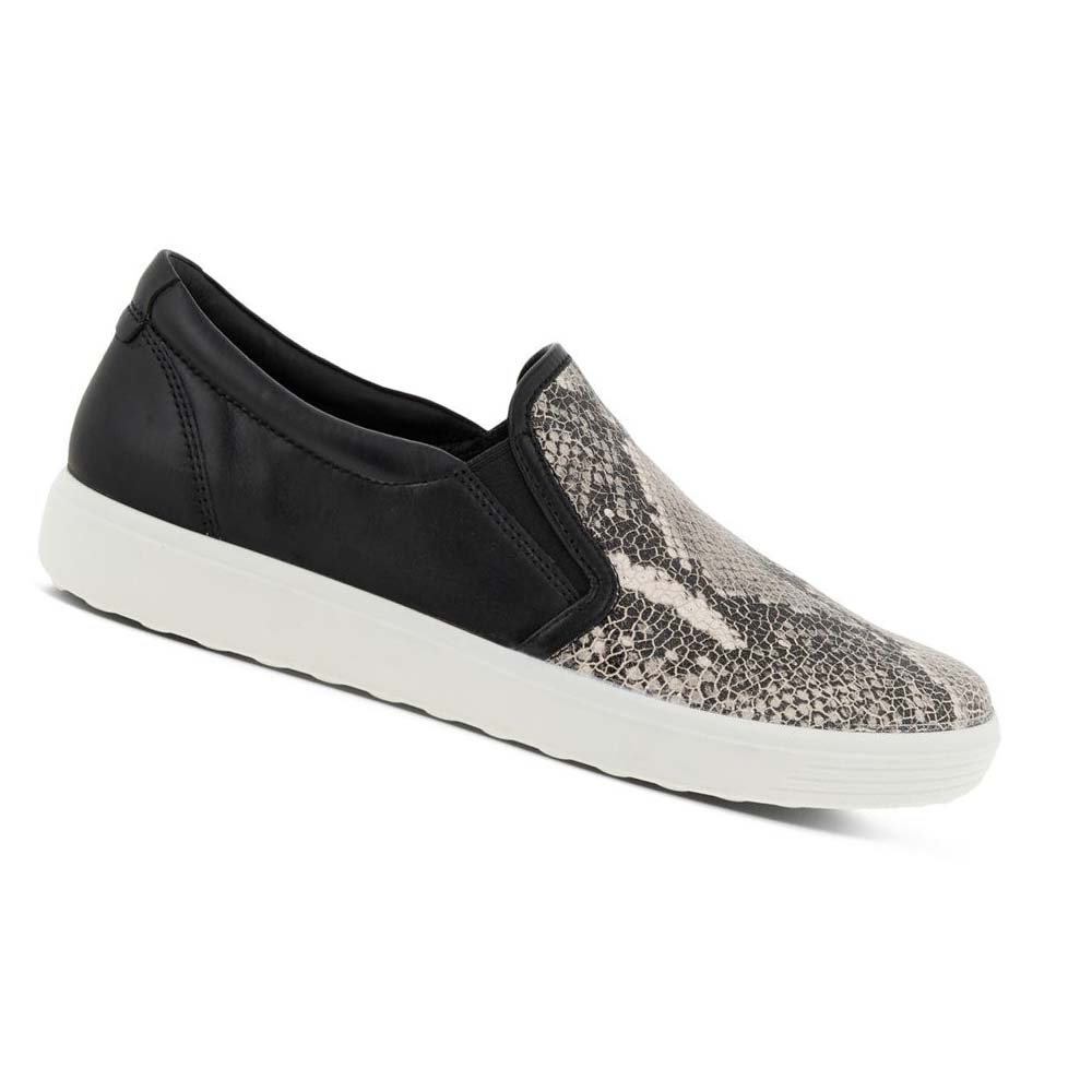 Ecco Soft 7 Street Slip On Fritidssko Dame Svarte Grå | NO 79SGL